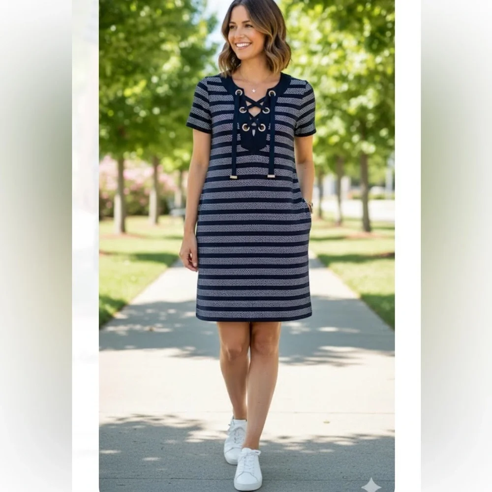 Michael Kors Navy and White Dress